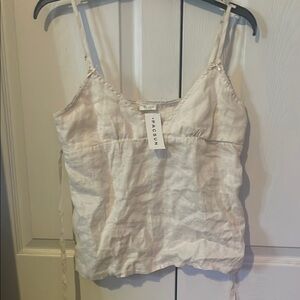 PacSun Cream Ruched Tie Front Camisole